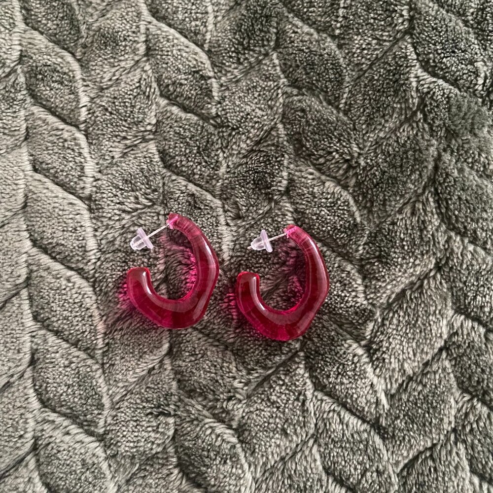 Pink jelly earrings